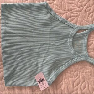 American Eagle Outfitters Light Blue Ribbed Tank